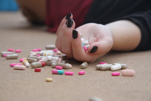 pills all over the floor