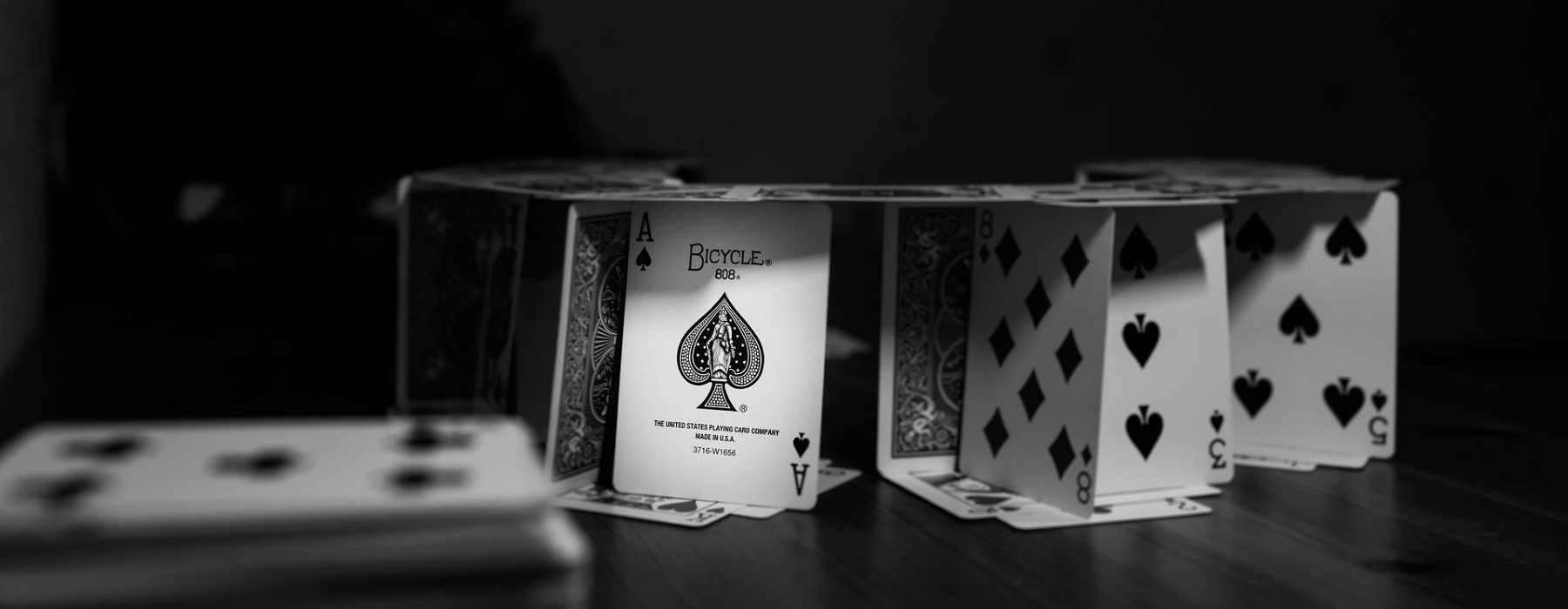 House of cards in black & white
