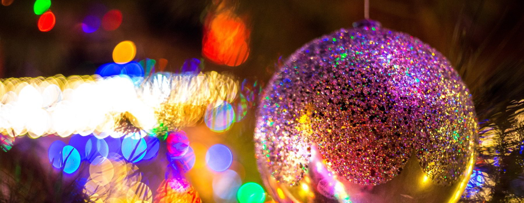 Close-up of a Christmas tree ornament.