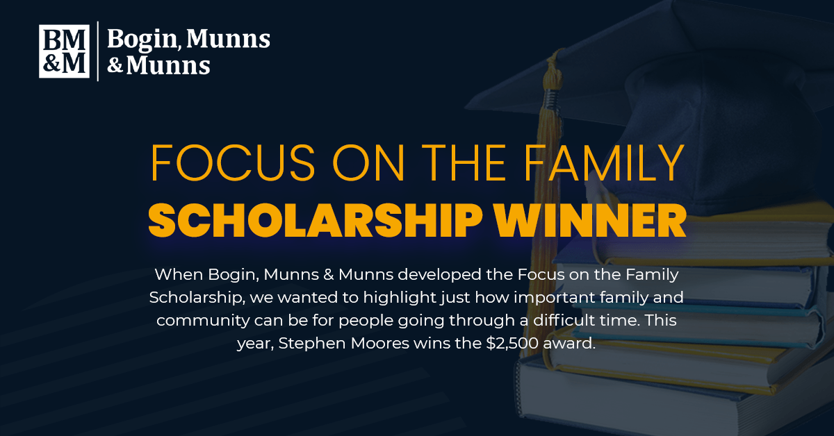 Focus on the Family Scholarship Awarded to Stephen Moores
