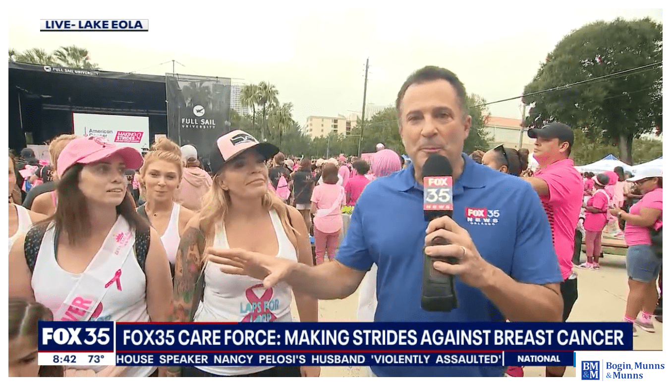 FOX 35 & BMM - 2023 Making Strides Against Breast Cancer 5K at Lake Eola
