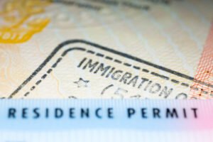 Immigration stamp on passport